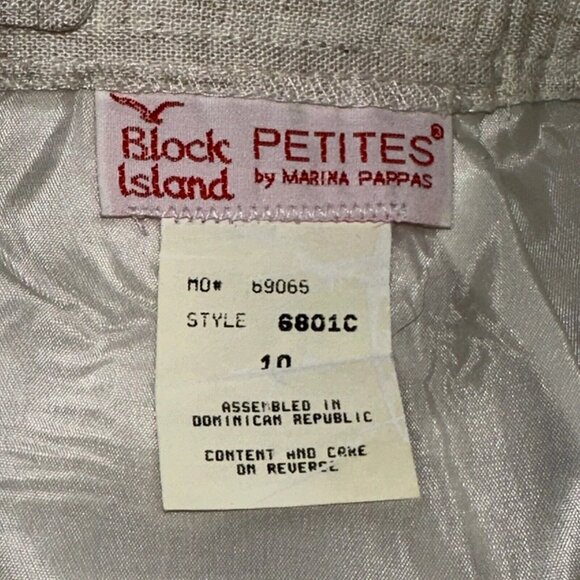 Vintage 90s Linen Blend Pencil Skirt Quiet Luxury Oatmeal Ivory Petite 10 Office - Picture 5 of 6